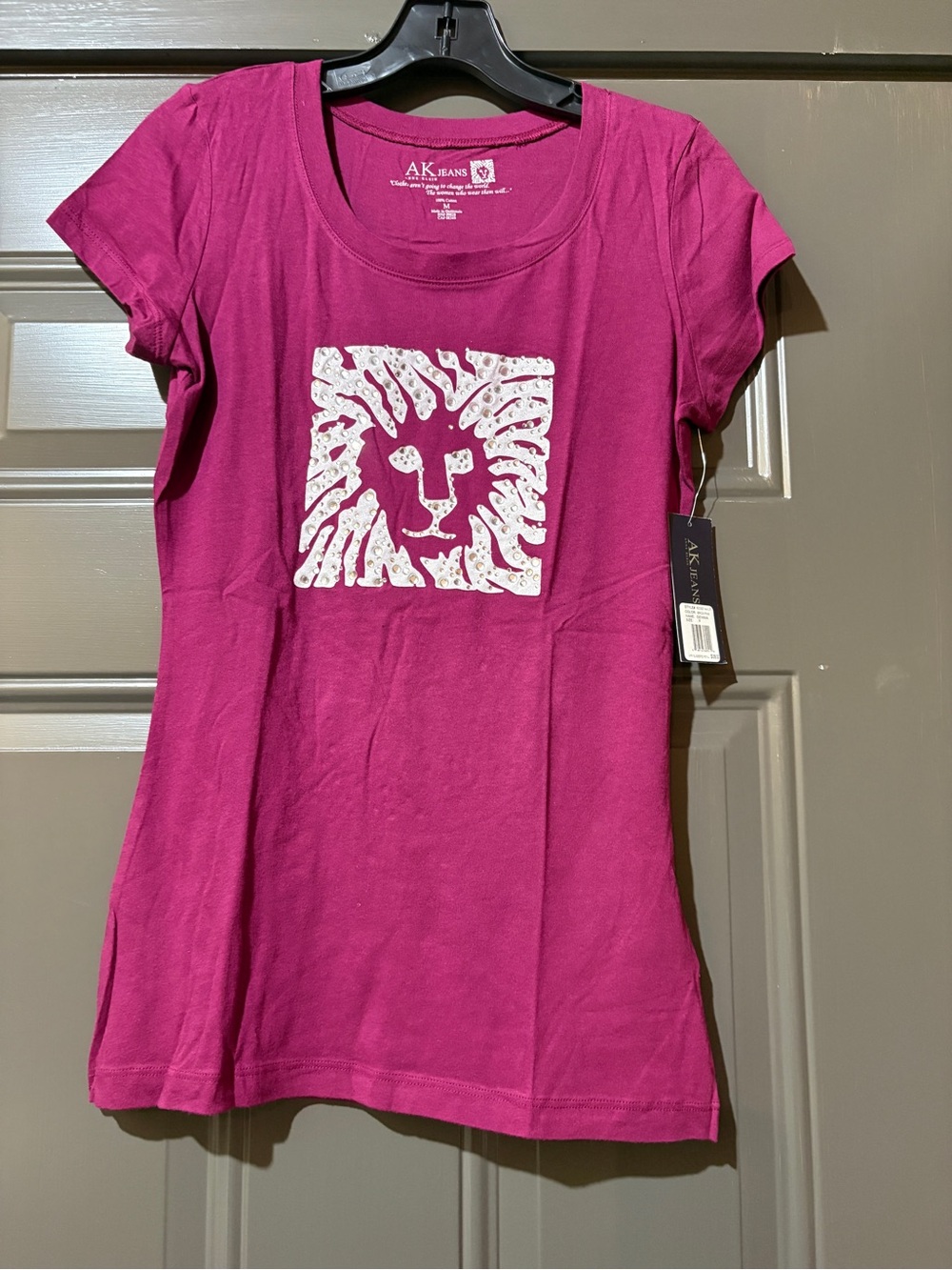 AK Jeans Maroon Lion Graphic Tee